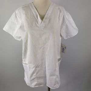 NWT Malibu Doc Small Scrub Top White